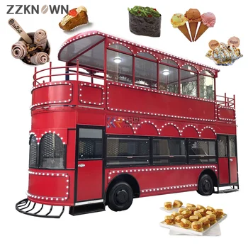 Мобилен камион за бързо хранене с индивидуален дизайн, Градинска количка за превоз на сладолед, Уличен павилион за хранителни стоки на открито