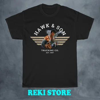 Hawk & Son Trucking Co, 1987, с логото отгоре, Мъжка черна тениска, Размер S-5XL