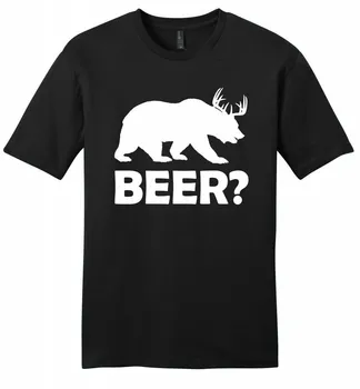 Бира Елена Мечка е Забавно Ловна Риза Deer Beer Party от 100% Памук Кръгло деколте, Лятна Ежедневната Мъжка Тениска С Къс ръкав, Размер S-3XL