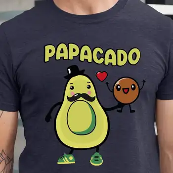Тениска Papacado Обява за бременност, Авокадо, баща, съпруг, Забавен детски душ