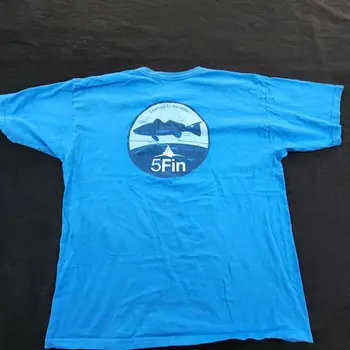 5Fin 5% върху памучна тениска Ocean Blue С къс ръкав за Мъже XL (bin47) с дълъг ръкав