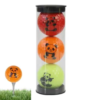забавни топки за голф от 3шт, Бросающиеся в очите на Тренировъчните топки за голф с хубаво шарките на Пандите, аксесоари за голф