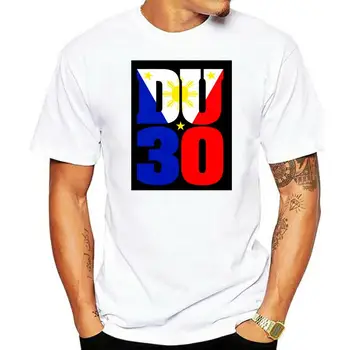 Тениска с изображение на знамето на Филипините Duterte DU30 (бяла) - женски приятелка
