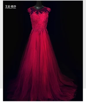 секси върти реални снимки ново официално дълго бордовое рокля за абитуриентски бал с перли vestido de noiva robe de soiree Рокли Quinceanera