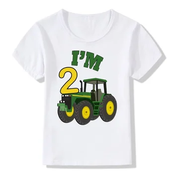 Сладък Пазар на Тематична Тениска С Изображение на Трактора 1-10 от Деня На Раждането, За Момчета и Момичета За Рожден Ден, Забавни Подарък Тениска, Подарък, Детски Дрехи