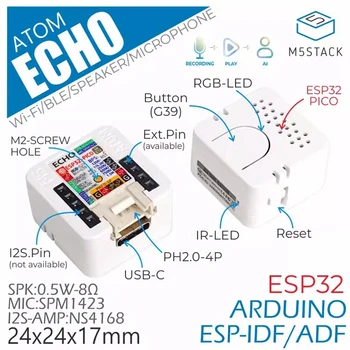 Програмируем интелигентен оратор M5Stack ATOM Echo, вграден в ESP32 Bluetooth, Wi Fi интернет на нещата