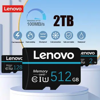 Lenovo 2TB U3 Class10 Карта Памет от 128 GB, 256 GB Високоскоростно Micro TF SD-Карта 1 TB 512 GB Mini SD / TF Flash-Карта За Мобилен телефон