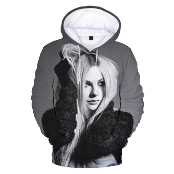 Нова hoody американската певица Avril Lavigne с 3D принтом, дамски ежедневни блузи с кръгло деколте в стил поп-музика с дълъг ръкав, сладък пуловер