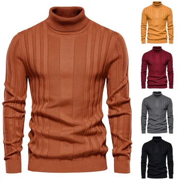 Есенните и зимните Пуловери голям размер, обикновен пуловер, Нова мъжка Поло, ежедневни вязаная топла риза, Висококачествено мъжко облекло