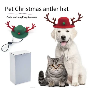 Нова коледна няма капачка за домашни любимци регулируема скъпа коледна шапка за котки сладък аксесоари за наряжания домашни любимци