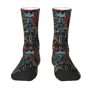 Мъжки чорапи унисекс с 3D печат, топли и удобни чорапи, екипа на Jean Michel Basquiats, на Кръста за Символ на ню Йорк уличното изкуство, Kawai