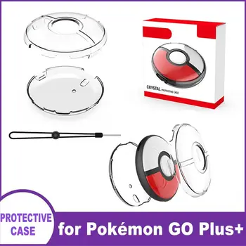 с Каишка Защитен Калъф Прозрачен Удароустойчив Калъф За Pokémon Go Plus с Твърд PC-Кристална, Напълно Затварящ Корпус за Pokémon Go Plus +