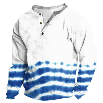 Мъжки пуловер в тон, риза в клетка с принтом, есенно-зимна спортна риза с дълги ръкави и яка, копчета, мъжки дрехи