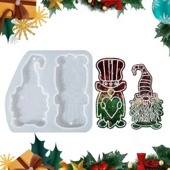 Коледна форма от смола, Коледна висулка Дядо Коледа, силиконови форми, Меки гъвкави форми, Лесно демонтируемые, за да проверите за diy С незалепващо покритие За