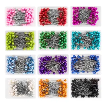 100шт никелированных разноцветни перли игли благородна игла за вертикално рязане на дрехи от неръждаема стомана