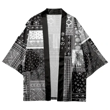 Реколта ризи с принтом цветове Кашу в стил хип-хоп, японски традиционен жилетка, кимоно, мъжки и дамски блузи Harajuku за cosplay Haori