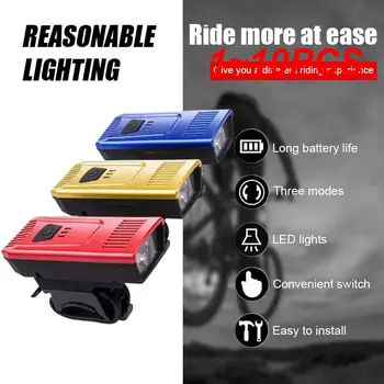 1 ~ 10ШТ Светлина USB волтова батерия дисплей захранване Led Велосипедни Фарове Водоустойчив Предните Фарове МТБ Фенерче на Нощното Предупреждение