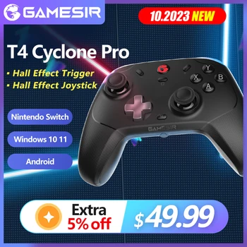 GameSir T4 Cyclone Pro Безжичен Контролер-преминете на Bluetooth Геймпад с Ефект на Хол за Nintendo Switch iPhone, Android Телефон за PC