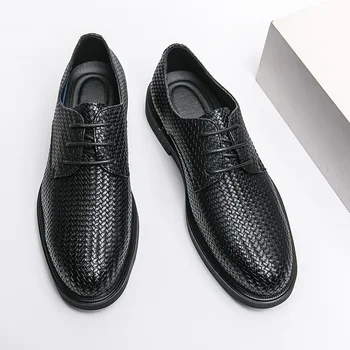 Мъжки Официалната обувки С Плетена Текстурными Шнурками