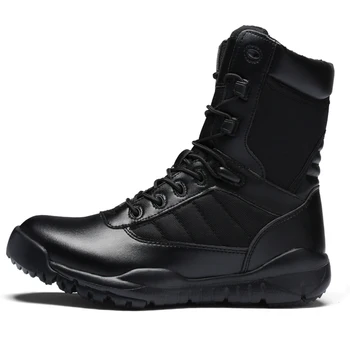 Професионални армейските военни обувки за мъже, черни кожени военни бойни обувки, Мъжки Кожени мъжки обувки, тактически обувки с високо качество, мъжки