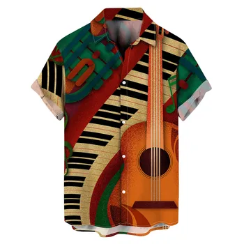 Дизайнерски ризи за мъже, модни Етнически Ежедневни Хавайски ризи с къс ръкав и принтом, блузи, ризи, Ретро Реколта дрехи, жилетка