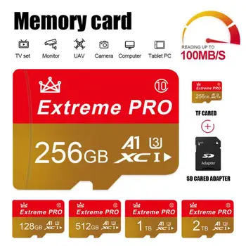 Карта памет 512/1 TB Pro SD Micro Card 128 GB, 256 GB Флаш Карта Памет A1 V30 U3 Class 10 Високоскоростната графична Карта Micro TF За Телефон