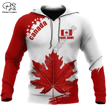 PLstar Cosmos Флаг на Канада, Национална емблема, блузи с 3D принтом, блузи с качулка с цип за мъже / жени, ежедневни градинска облекло в стил-C14