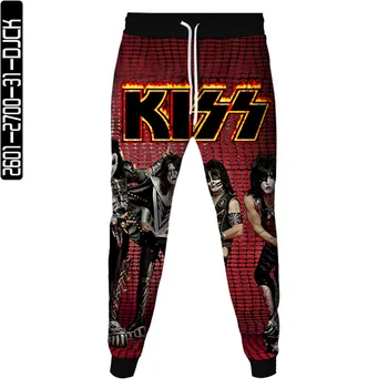 2023 най-Новите Хип-Хоп Рок-Метъл Kiss Band Мъжки Панталони са С 3D Принтом Harajuku Спортни Панталони Женски Улични Ежедневни Панталони За Джогинг