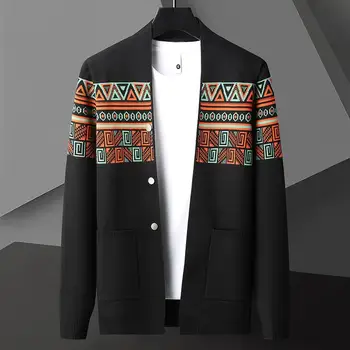 Нова бизнес мъжка мода Есен и зима, британски стил, тънък тенденция, красив монофонични жилетка, пуловер, всекидневни трико