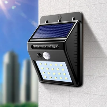 Слънчев външен стенен монтаж лампа, за да Осветява водонепроницаемое осветление с датчик за движение Мощни led прожектори на слънчевата енергия за градината