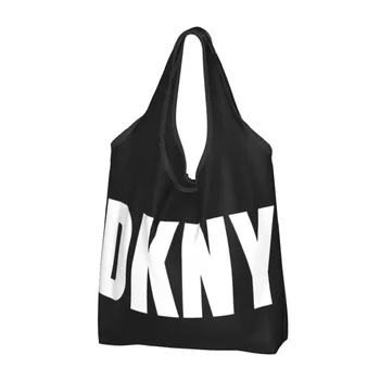 Големи многократна употреба модни хранителни чанти DKNYs за рециклиране, сгъваема чанта-тоут за пазаруване, която може да се пере, по-лека.