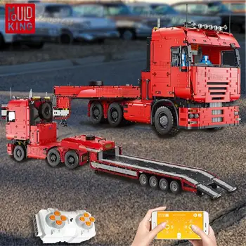 LOWBOY-Ремаркето е Съвместим С Конструктор Lucio's Tractor Truck Construction Set MOC-4814 2475 Подарък Формоване 19005T Безплатна Доставка Детска Играчка