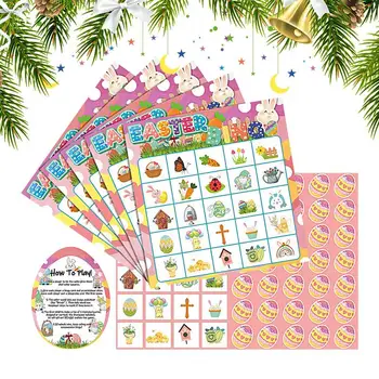 Великденски картички за Бинго Набор от семейни игри, Подаръци за Бинго е игра на Дъска За Великден Семейни събития на закрито Християнско неделя Църковните Ваканция