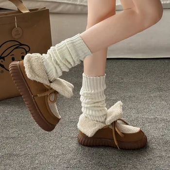 2023 Дамски обувки, зимни дамски ботильоны, топли зимни обувки, женски многоцветни шиене на обувки на плоска подметка с шнур и кръг пръсти, дамски обувки