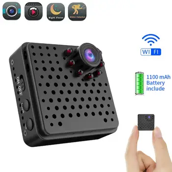 Мини камера W18 с функция за откриване на движение с висока резолюция, безжична IP камера за нощно виждане с резолюция 1080P, инфрачервена интелигентна IP камера HD 1080P, безжична за дома