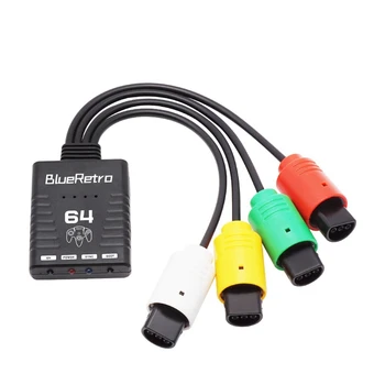 Адаптер безжичен гейминг контролер Bluetooth за конзола Nintendo 64 N64 Поддръжка за до четири безжични игрови контролери
