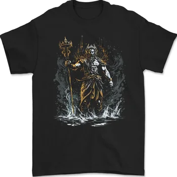 Посейдон, гръцки бог на водна митология, мъжка тениска от 100% памук