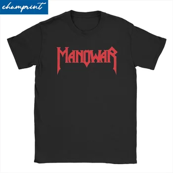 Мъжки и дамски тениски Manowar, реколта тениски в стил хеви метал, тениски с къс ръкав и кръгло воротом, блузи от 100% памук с принтом