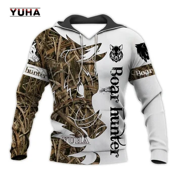 Hoody Javalis хънтър masculino animal caça camo tatuagem пуловер harajuku ежедневни блузи elk hunte 3d impresso roupas de gr