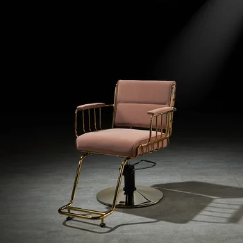 Дизайнерско коса стол в стил Барбершоп, Ретро-Златното Управляемият Джобно Коса стол, Луксозен Стол Cadeira De Barbeiro, Мебели за салон за красота