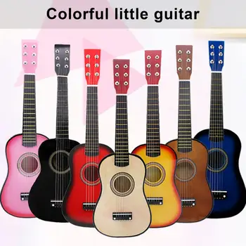 23-инчов 6-струнен детска китара, Акустична китара за пътуване, начинаещи, възрастни, мини-акустична китара, музикален инструмент, Китара