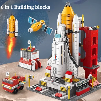 1000 бр. авиационен сайт стартира модел на совалката Център за стартиране на ракети градивните елементи на Градска космически модел тухли детски играчки