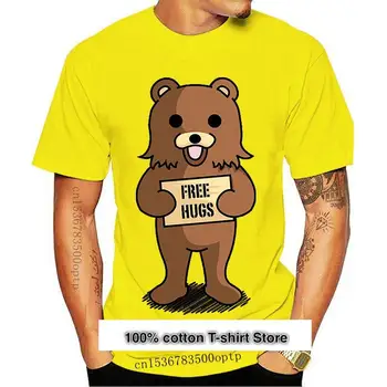 Camiseta de manga corta ал hombre y mujer, ropa para parte superior masculina, против diseño de Pedobear y abrazos gratis, nueva