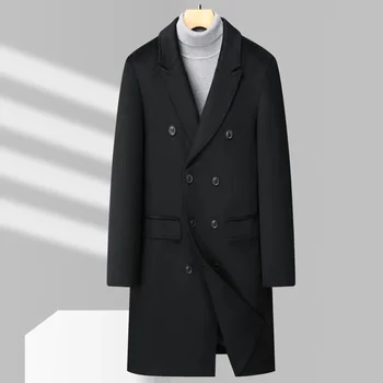 2024 постъпването на ново, зимно яке, всекидневни тренч за мъже, есенни изолирана якета, Двубортное вълнена палто, мъжки размер M-4XL