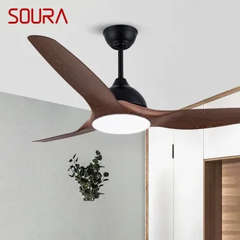 SOURA Nordic LED Fan Light Модерен минимализъм Ресторант Хол, Кабинет вентилатор на Тавана с дистанционно управление Електрически вентилатор