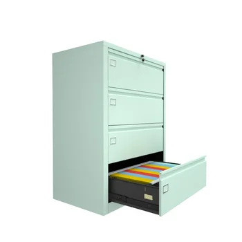 Кутия за папки бял, 4-слойный страничната метален шкаф шкаф с централно заключване