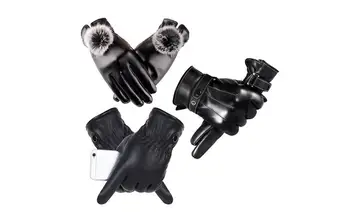 Висококачествени кожени Меки ръкавици за езда, за джогинг, за пътуване, Преносими топли непромокаеми ръкавици, Универсални ветрозащитных зимни ръкавици